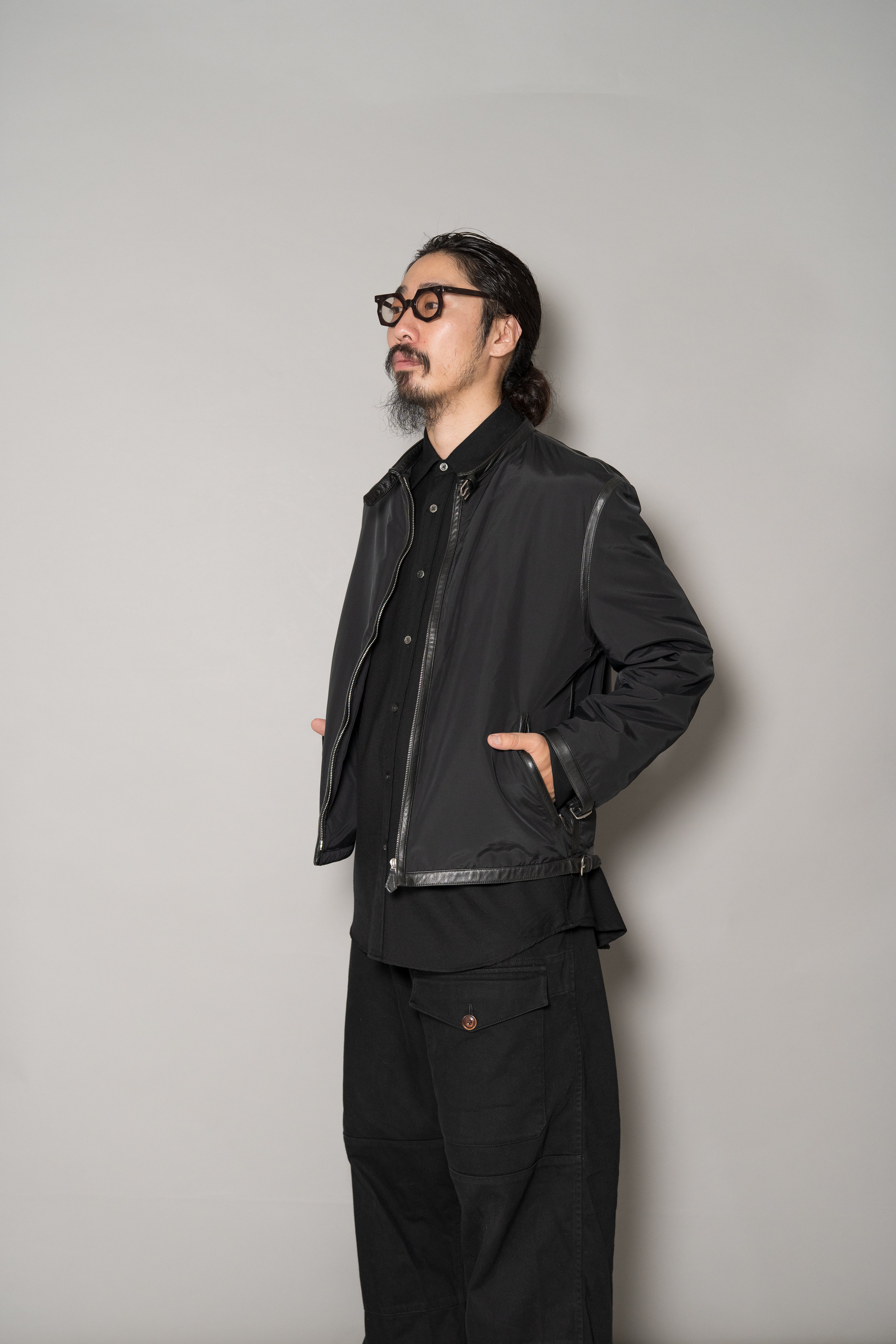 Hermes Nylon × Leather Trimmed Single Riders Jacket – Maison ma
