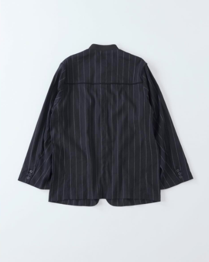 TYROLEAN JACKET -Rayon Linen Stripe Fab-