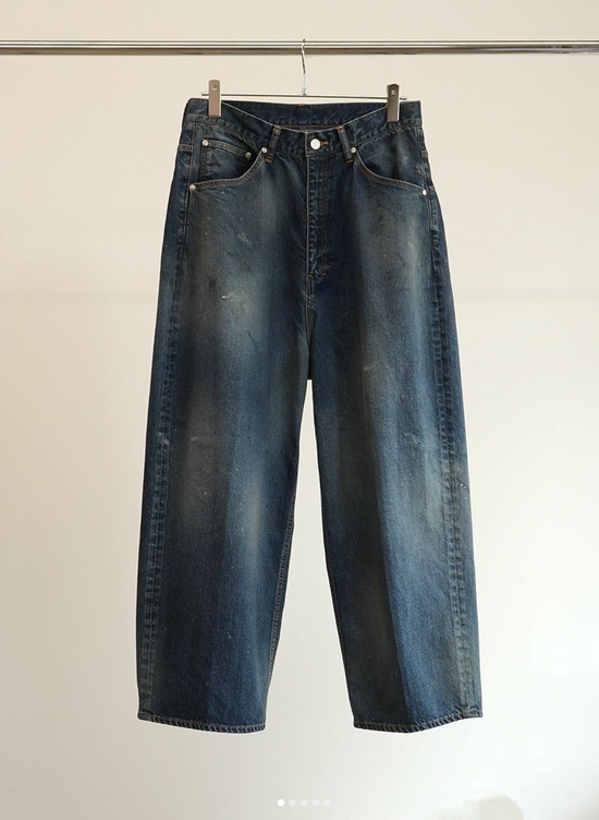 ANCELLM AGING WIDE 5P DENIM PANTS  