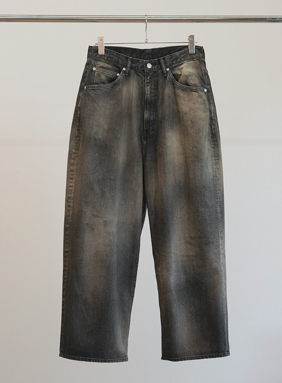 ANCELLM AGING WIDE 5P DENIM PANTS  