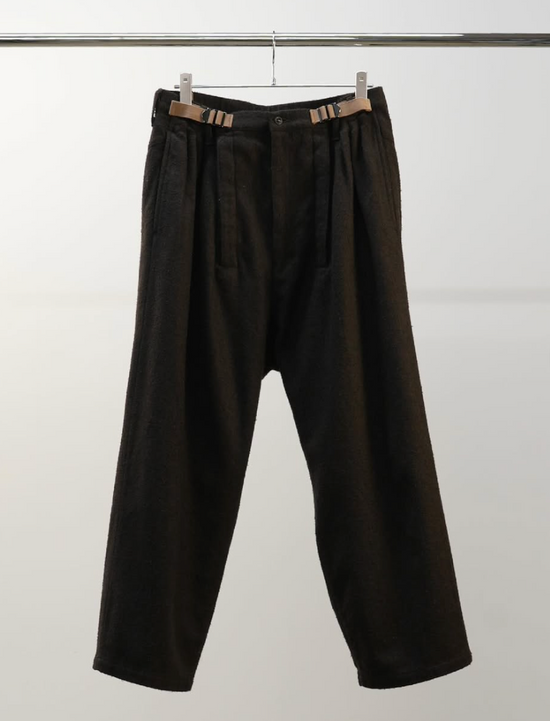 ANCELLM WOOL BELTED WIDE SLACKS