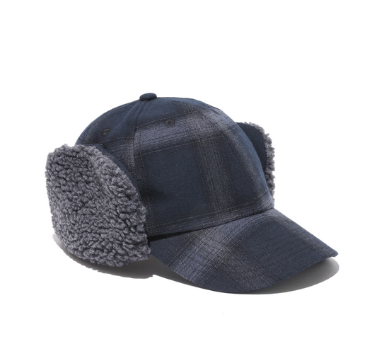 Fresh service FLANNEL CHECK TRAPPER CAP
