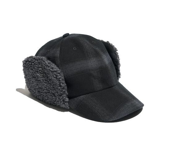 Fresh service FLANNEL CHECK TRAPPER CAP