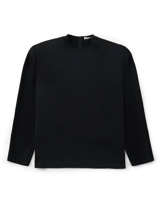 KANAKO SAKAI SATIN SHOULDER-PAD LS T-SHIRT