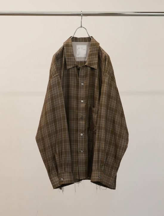 ANCELLM AGING RAYON CHECK SHIRT