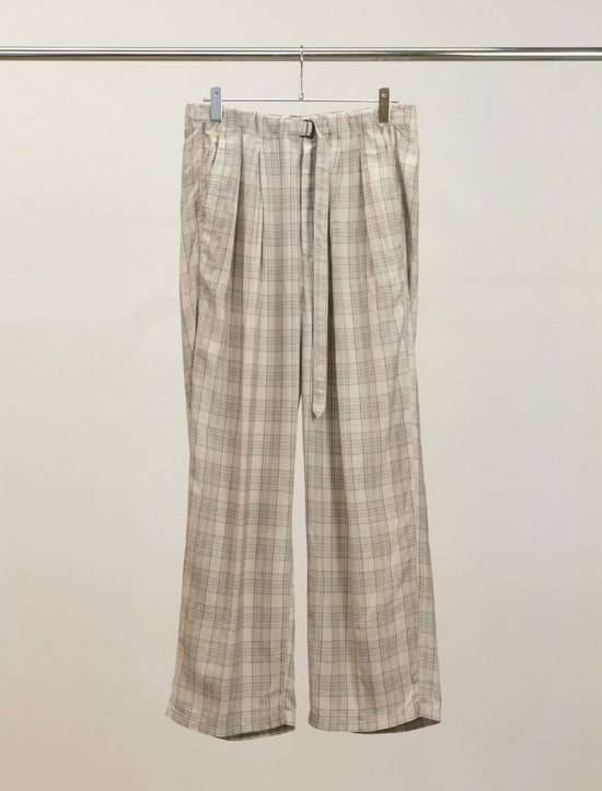 ANCELLM AGING CHECK BELT-LESS SLACKS