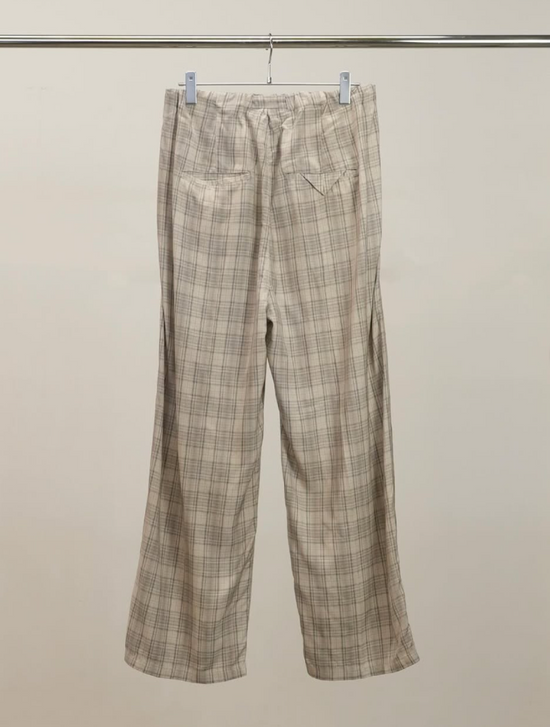 ANCELLM AGING CHECK BELT-LESS SLACKS