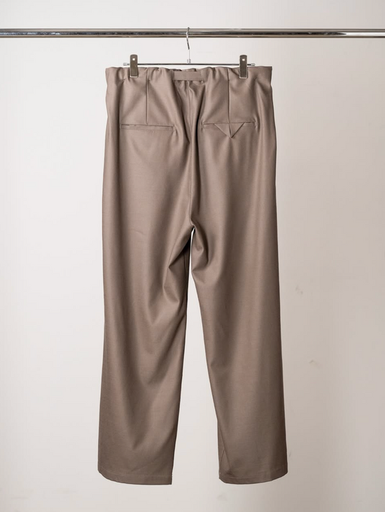 ANCELLM WOOL SATIN BELT-LESS SLACKS