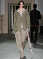 ANCELLM BELTED LINEN TUCK SLACKS