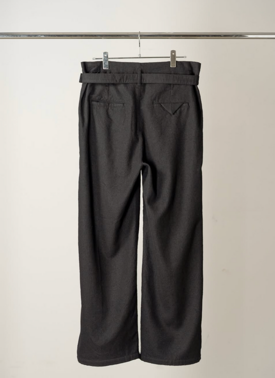 ANCELLM WOOL BELTED WIDE SLACKS