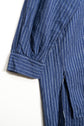 20-30s French Indigo Cotton Discharge Print Stripe Shirt "Good Condition"