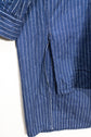 20-30s French Indigo Cotton Discharge Print Stripe Shirt "Good Condition"