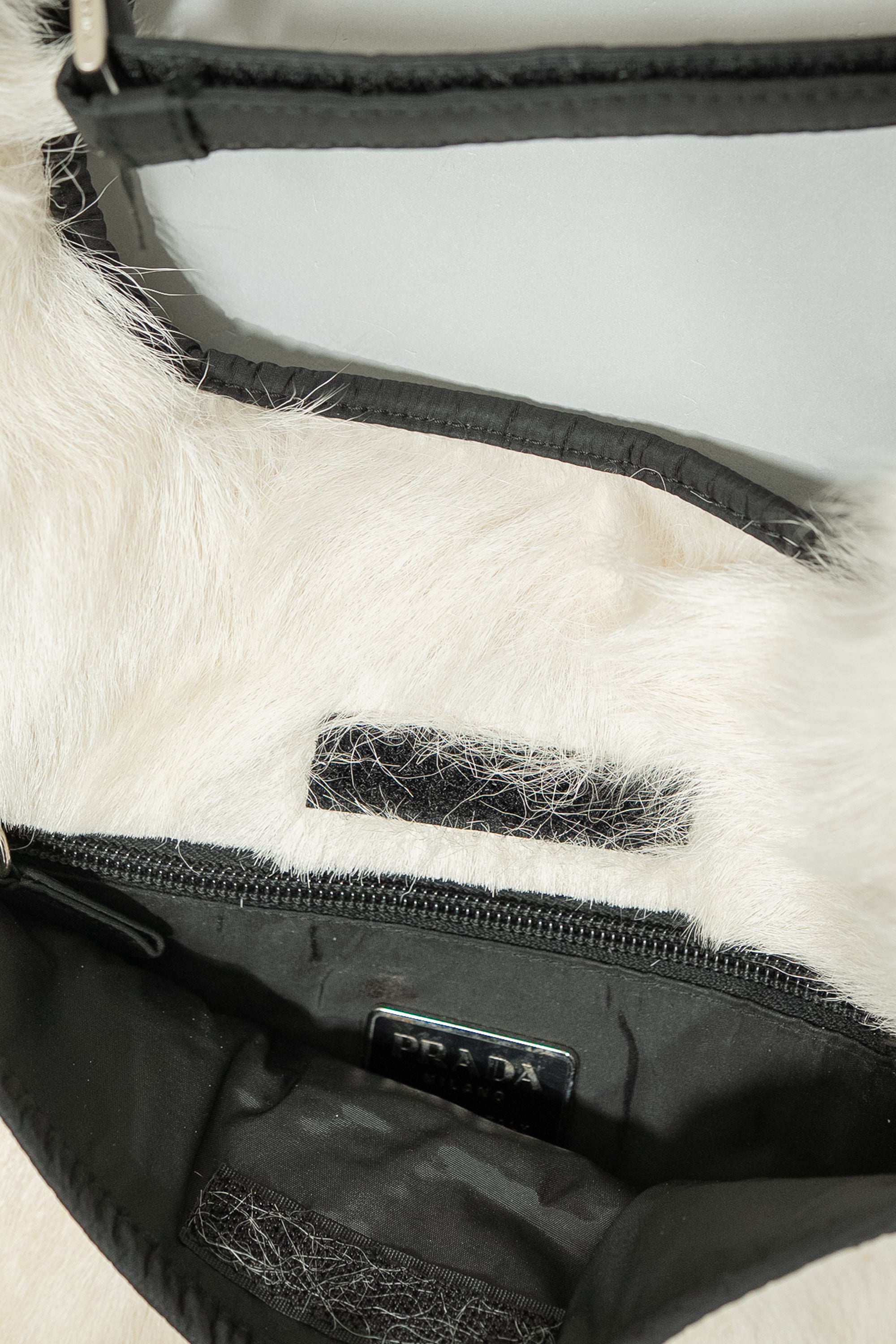 1999AW Prada Runway Goat Fur & Black Nylon Revesible Backpack