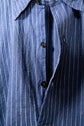 20-30s French Indigo Cotton Discharge Print Stripe Shirt "Good Condition"