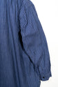 20-30s French Indigo Cotton Discharge Print Stripe Shirt "Good Condition"