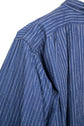 20-30s French Indigo Cotton Discharge Print Stripe Shirt "Good Condition"
