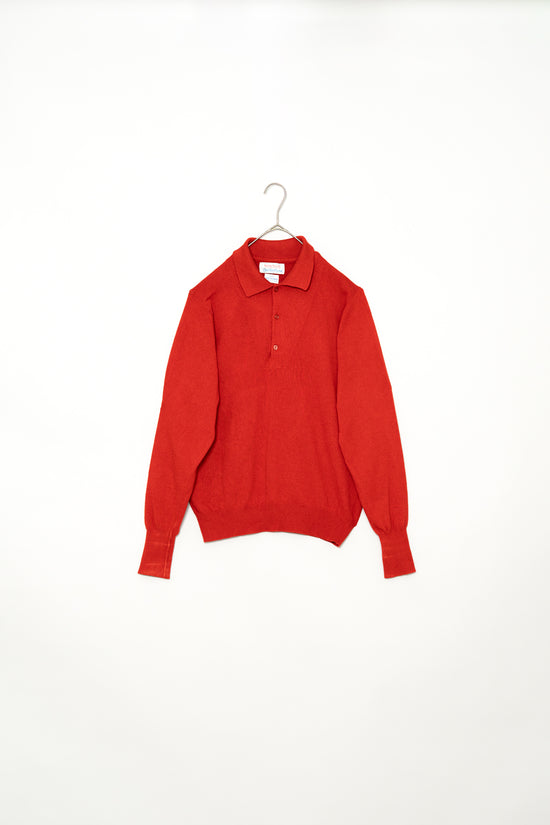 Ballantyne Pure Cashmere Crewneck Knit Polo Shirt Made in SCOTLAND