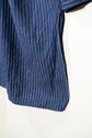 20-30s French Indigo Cotton Discharge Print Stripe Shirt "Good Condition"