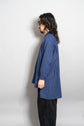 20-30s French Indigo Cotton Discharge Print Stripe Shirt "Good Condition"