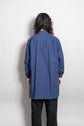 20-30s French Indigo Cotton Discharge Print Stripe Shirt "Good Condition"
