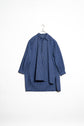 20-30s French Indigo Cotton Discharge Print Stripe Shirt "Good Condition"