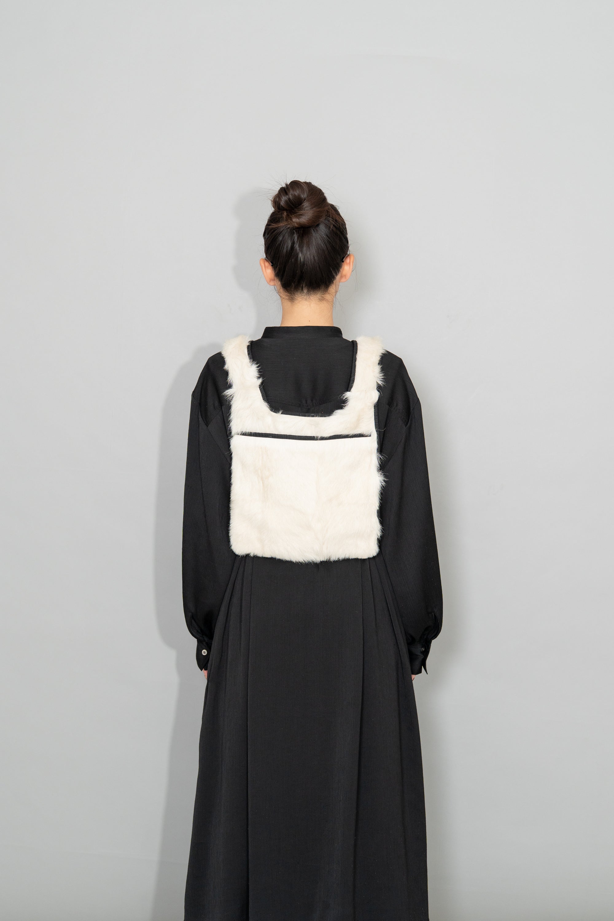 1999AW Prada Runway Goat Fur & Black Nylon Revesible Backpack