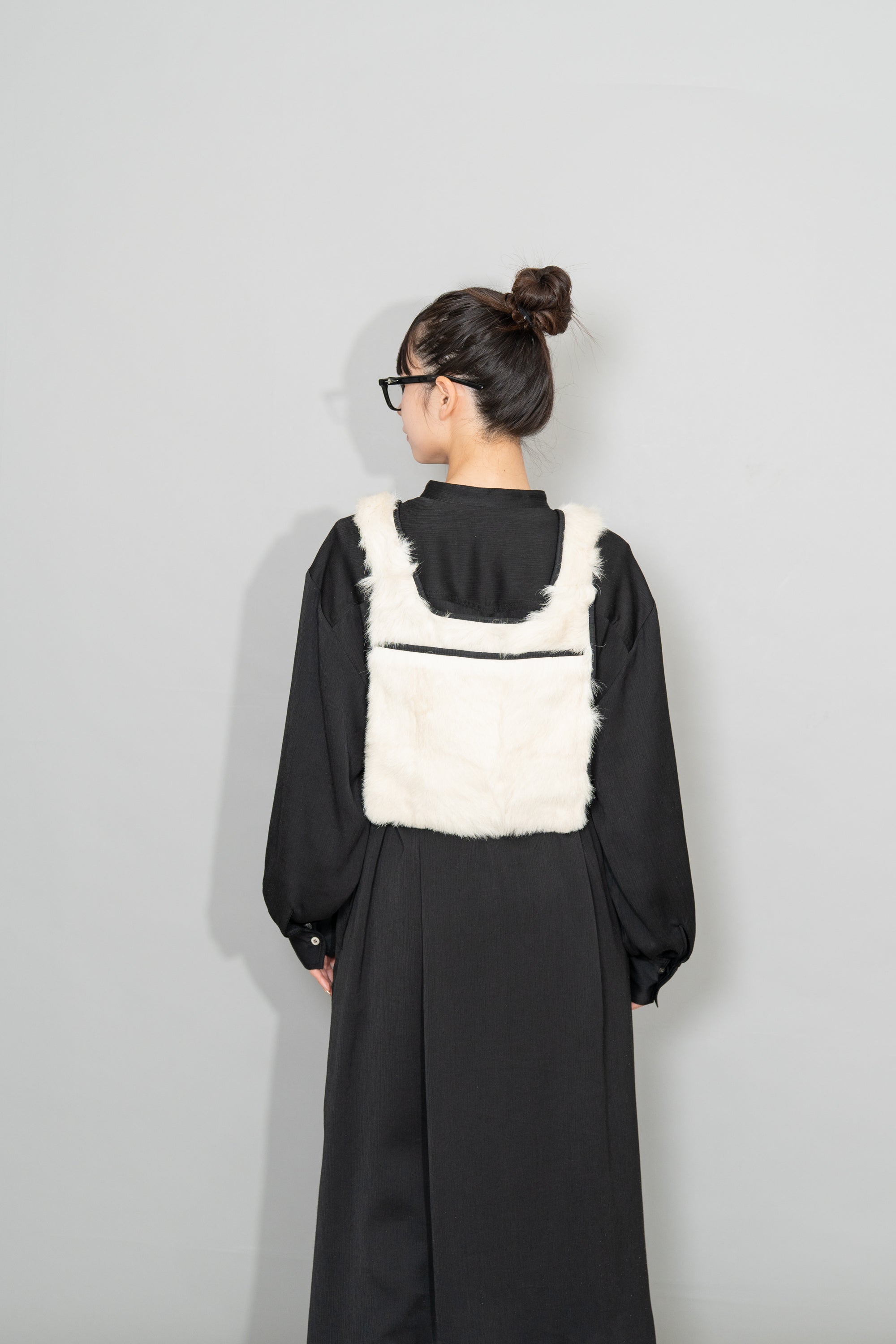 1999AW Prada Runway Goat Fur & Black Nylon Revesible Backpack