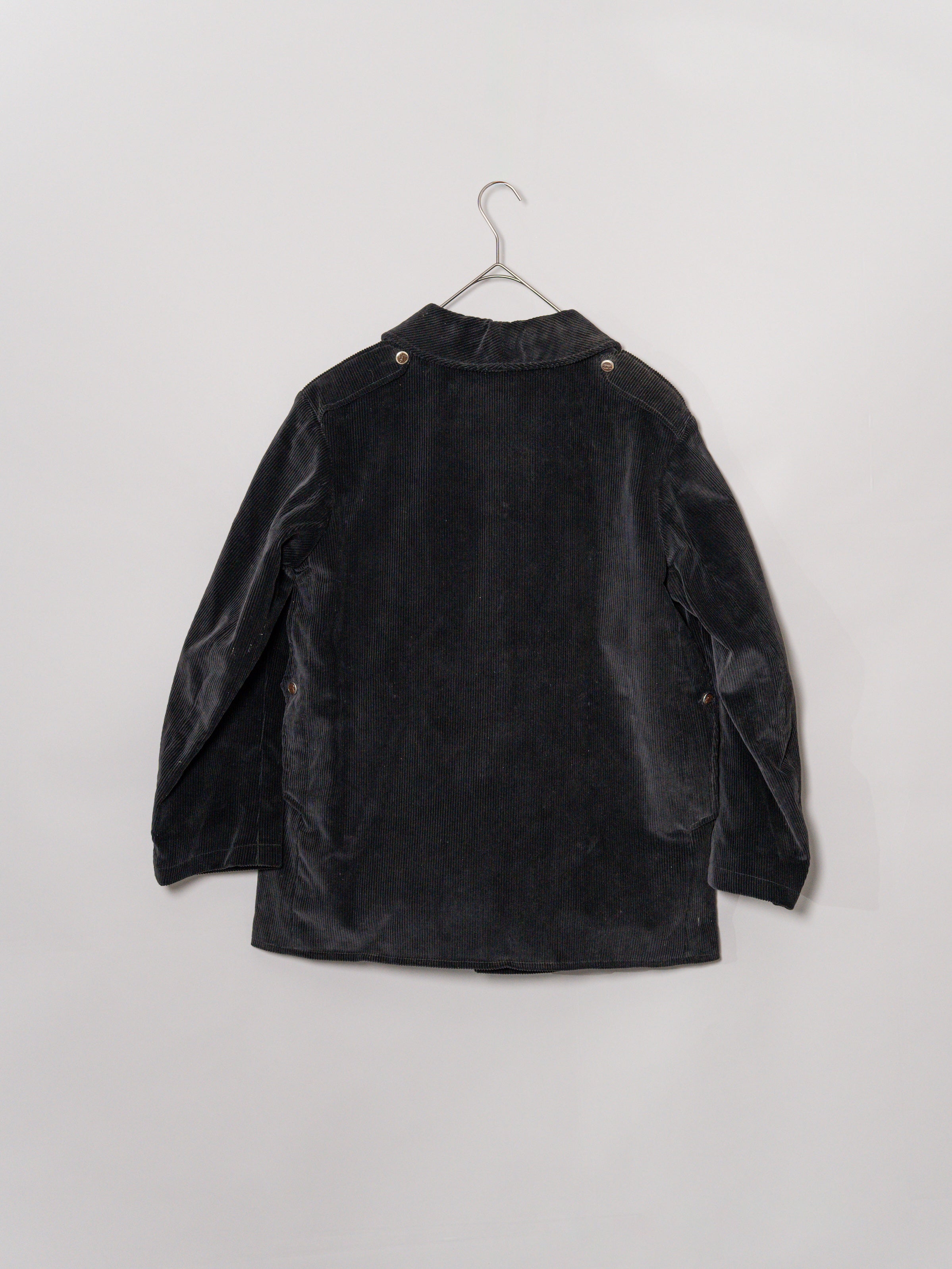 1960s FRENCH VINTAGE Black Corduroy Corsican Hunting Jacket