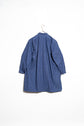 20-30s French Indigo Cotton Discharge Print Stripe Shirt "Good Condition"