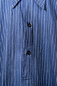 20-30s French Indigo Cotton Discharge Print Stripe Shirt "Good Condition"