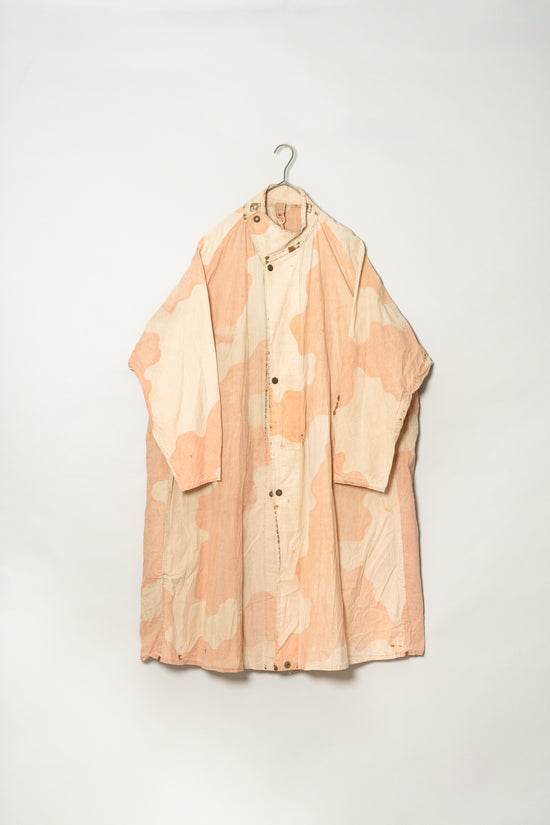 1943 WWⅡ BRITISH ARMY PINK CAMOUFLAGE ANTI GAS CAPE DESERT STORM COAT WITH STRAP