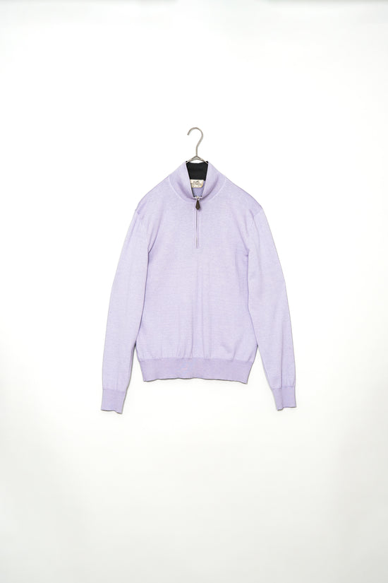 Made in ITARY HERMES Cotton Cashmere Half-Zip Knit
