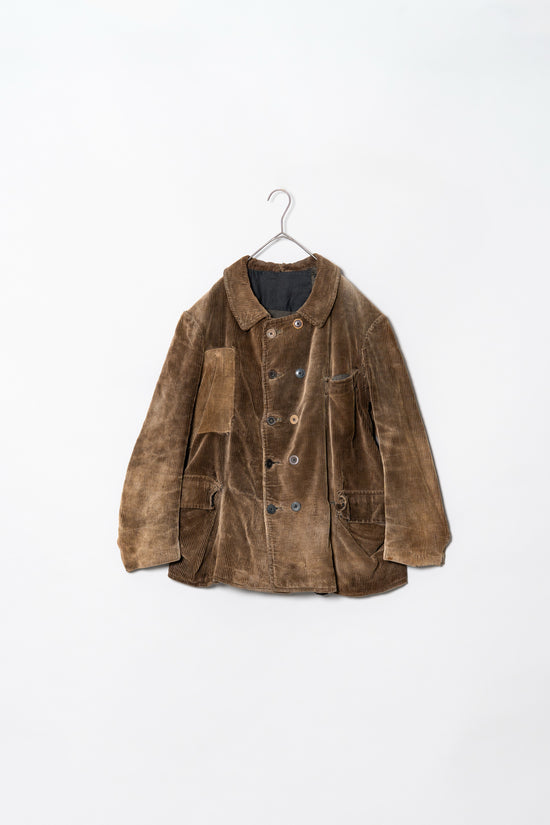 1930S FRENCH VINTAGE CORDUROY DOUBLE BREASTED JACKET 襤褸