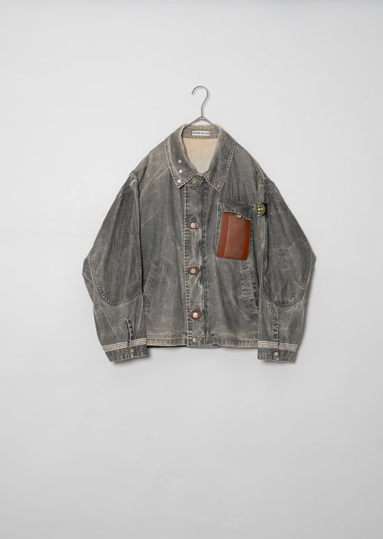 87SS STONE ISLAND "MARINA" Rubberised Pocket Sailcloth Jacket