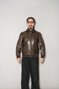 HERMES Cow Leather Flight Jacket