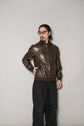 HERMES Cow Leather Flight Jacket
