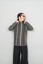 HERMES Made in ITARY Multi Stripe Cashmere Half Zip Knit