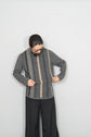 HERMES Made in ITARY Multi Stripe Cashmere Half Zip Knit