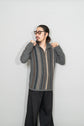 HERMES Made in ITARY Multi Stripe Cashmere Half Zip Knit