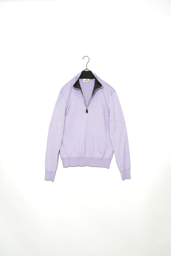 Made in ITARY HERMES Cotton Cashmere Half-Zip Knit