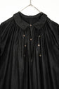 30s French Vintage Black Moleskin Biaude Maquignon Smock