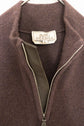 Made in ITARY HERMES YAK WOOL LEATHER TRIM HALF ZIP KNIT