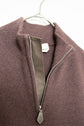 Made in ITARY HERMES YAK WOOL LEATHER TRIM HALF ZIP KNIT