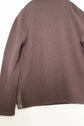 Made in ITARY HERMES YAK WOOL LEATHER TRIM HALF ZIP KNIT