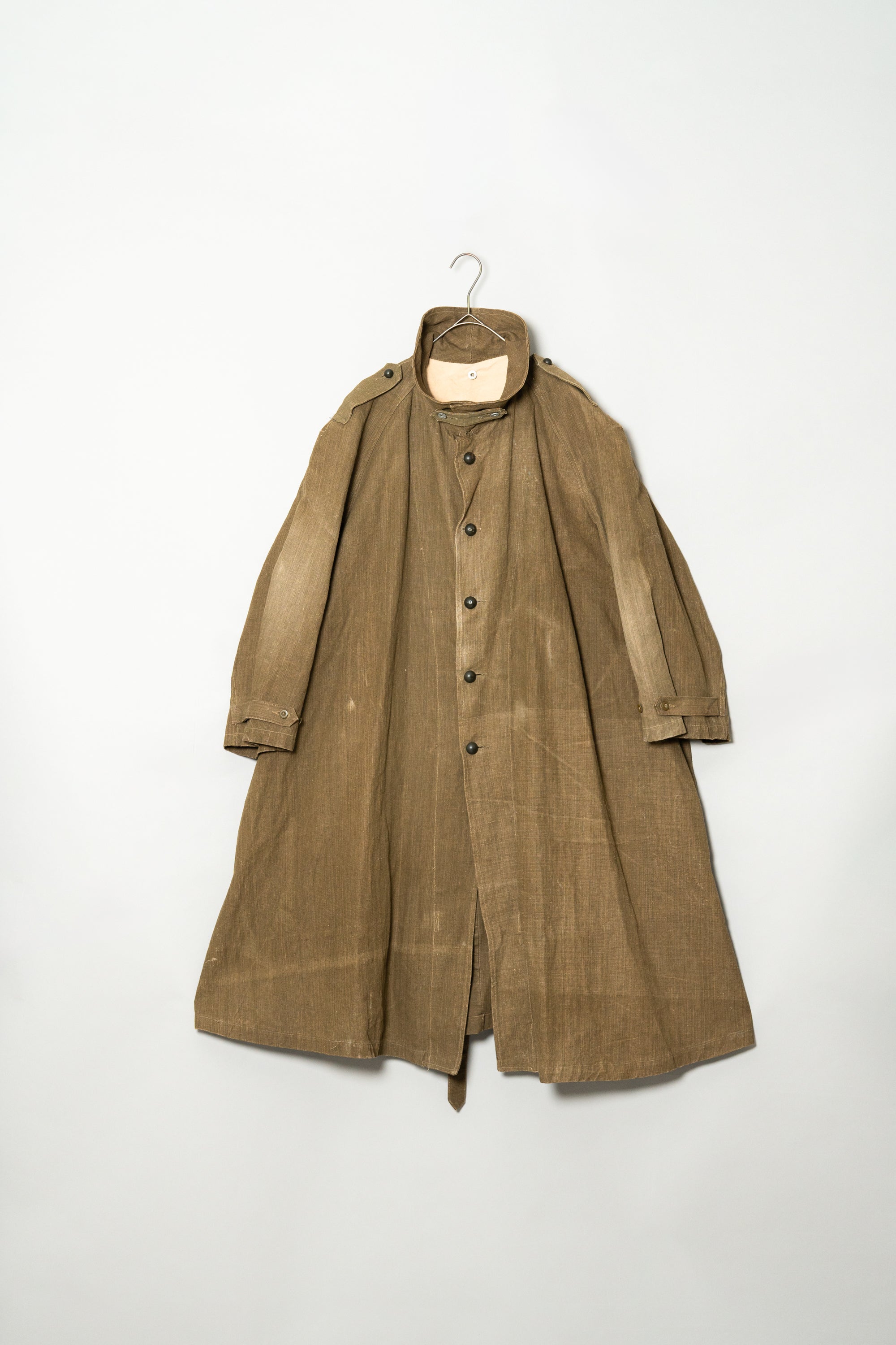 40s French Army M-35 リネン 1940's FRENCH ARMY M-35 LINEN MOTORCYCLE COAT – Maison ma Manière