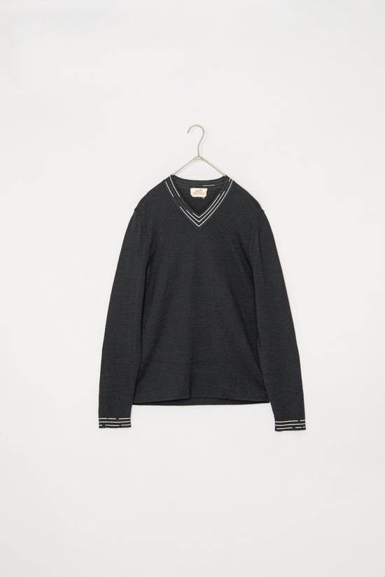 Made in ITARY HERMES V Neck Wool Knit