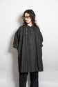 20century French Antique Black Linen Biaude Maquignon Smock "DEAD STOCK"