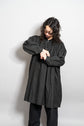 20century French Antique Black Linen Biaude Maquignon Smock "DEAD STOCK"