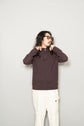 Made in ITARY HERMES YAK WOOL LEATHER TRIM HALF ZIP KNIT