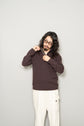Made in ITARY HERMES YAK WOOL LEATHER TRIM HALF ZIP KNIT